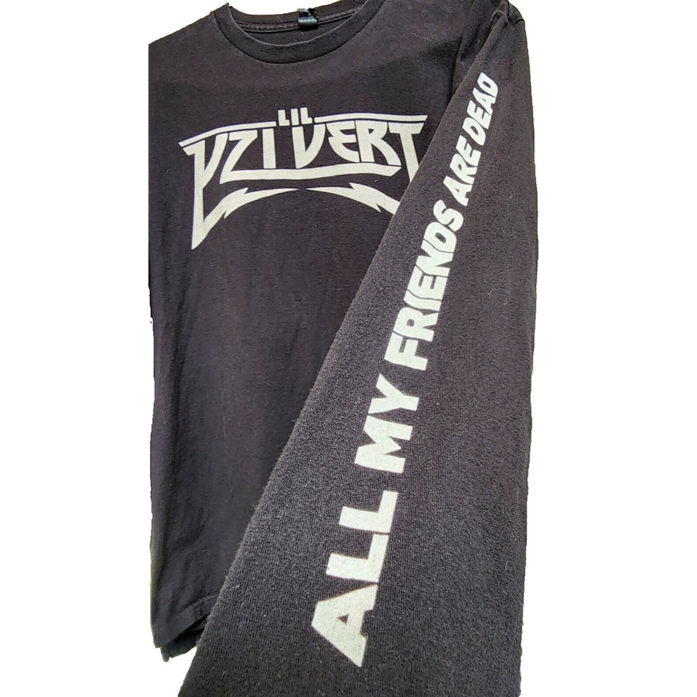 Lil Uzi Vert All My Friends Are Dead Black Long Sleeve Shirt Size M Rap - Picture 3 of 6